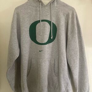 Nike Heather Gray Hoodie with Dark Green Emblem